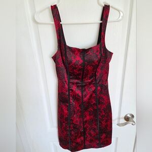Guess Red and Black Lace Dress Y2K Style